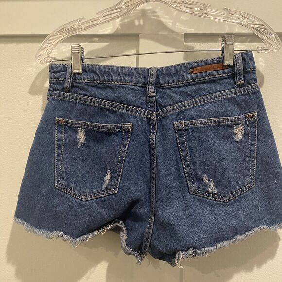 Denim Lab Cut Off Jean Shorts Womens Size M (28”) Embroidered Flowers - Picture 7 of 11
